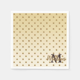 Phantastisch leuchtende Imitate Glitzer Goldpolka Serviette