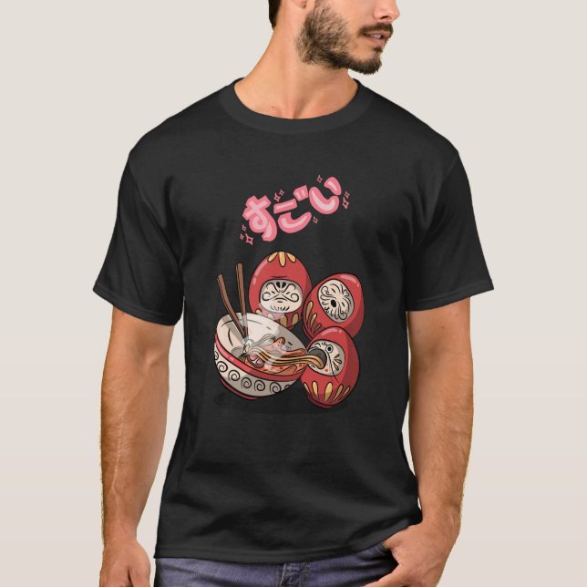 Phantastisch Lucky Daruma schlürfen Nudeln Japan T-Shirt (Vorderseite)