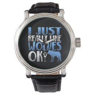 Phantastisch mag ich nur Wölfe. Wolf Lover Armbanduhr