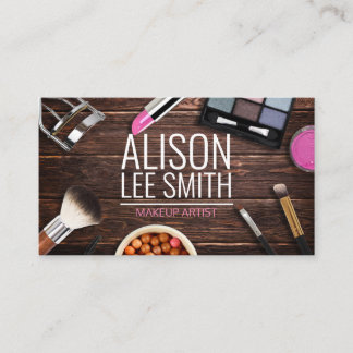 Phantastisch Makeup Artist Wood Desk Business Card Visitenkarte