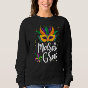 Phantastisch Mardi Gras Celebration Beads Maske Fe Sweatshirt