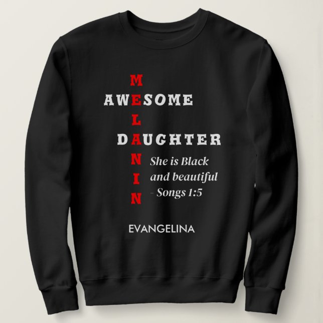 PHANTASTISCH MELANIN DAUGHTER Christlich Sweatshirt (Design vorne)