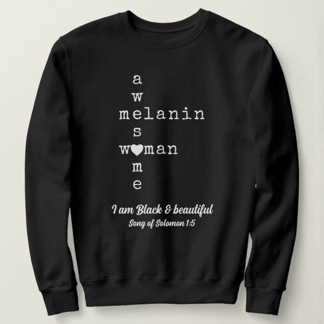 PHANTASTISCH MELANIN FRAU | Christlich anpassbar Sweatshirt (Design vorne)