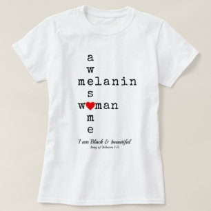 PHANTASTISCH MELANIN FRAU Christliche Schrift T-Shirt