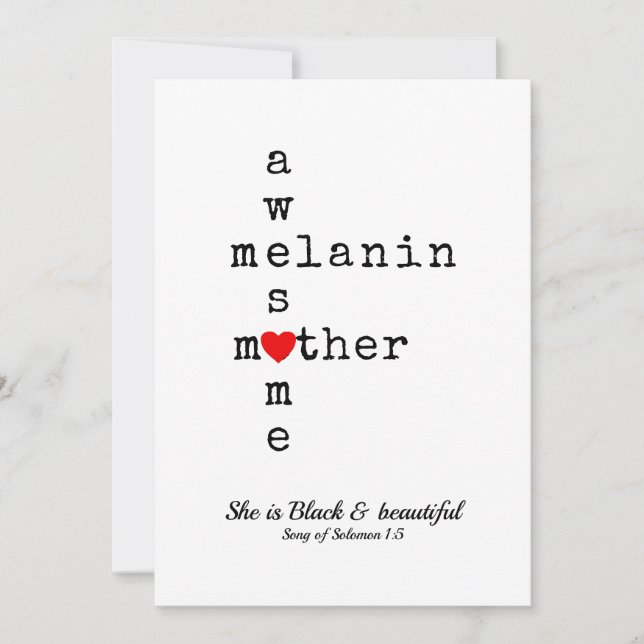 PHANTASTISCH MELANIN MOTHER | Fanti Proverb Feiertagskarte (Vorderseite)