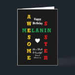 Phantastisch Melanin Sister Christlich Happy Birth Karte<br><div class="desc">Einfache, minimalistische und stilvolle PHANTASTISCHE MELANIN SISTER Geburtstagskarte mit Haupttext, der PHANTASTISCHE MELANIN SISTER als Kreuzworträtsel in rot, gelb und grün Typografie, Set vor einem reichen schwarzen Hintergrund darstellt. Am unteren Ende steht ein inspirierendes Zitat, "SHE IST SCHWARZ UND SCHÖN", das auf der Christlichen Schrift vom Song von Solomon 1:5...</div>