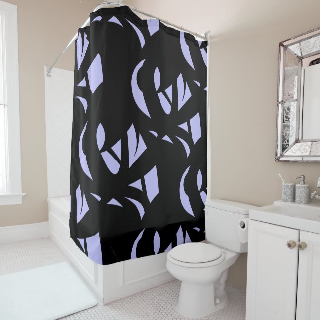 Phantastisch Modern Art Black und Lavendel Duschvorhang (Beispiel)