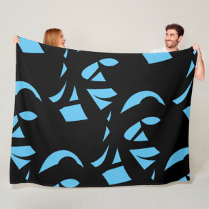 Phantastisch Moderne Kunst Blau / Schwarz Fleecedecke