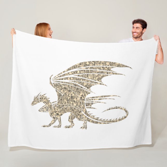 Phantastisch Mosaik Dragon Golden Fleecedecke (Beispiel)