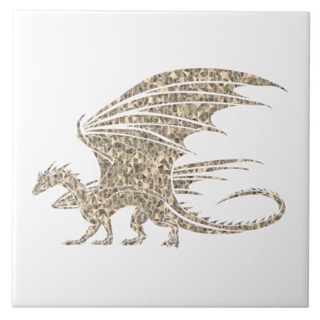 Phantastisch Mosaik Dragon Golden Fliese (Vorderseite)
