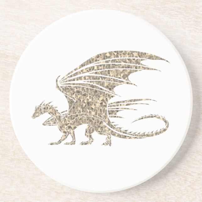 Phantastisch Mosaik Dragon Golden Getränkeuntersetzer (Vorne)