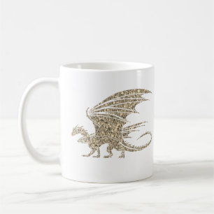Phantastisch Mosaik Dragon Golden Kaffeetasse