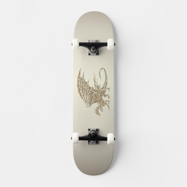 Phantastisch Mosaik Dragon Golden Skateboard (Vorderseite)