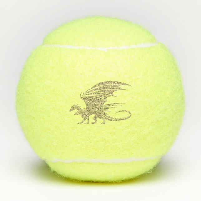 Phantastisch Mosaik Dragon Golden Tennisbälle (Vorderseite)