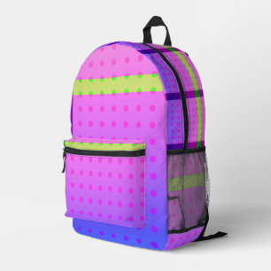 Phantastisch Neon 80er Polka Dot Fun Epic Bedruckter Rucksack