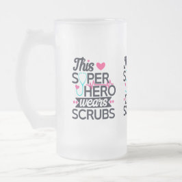 Phantastisch Nurse Superhero Sprichwort Typografie Mattglas Bierglas