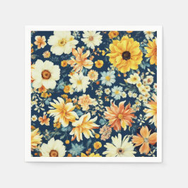 Phantastisch orangefarbene, zarte weiße Blume Serviette