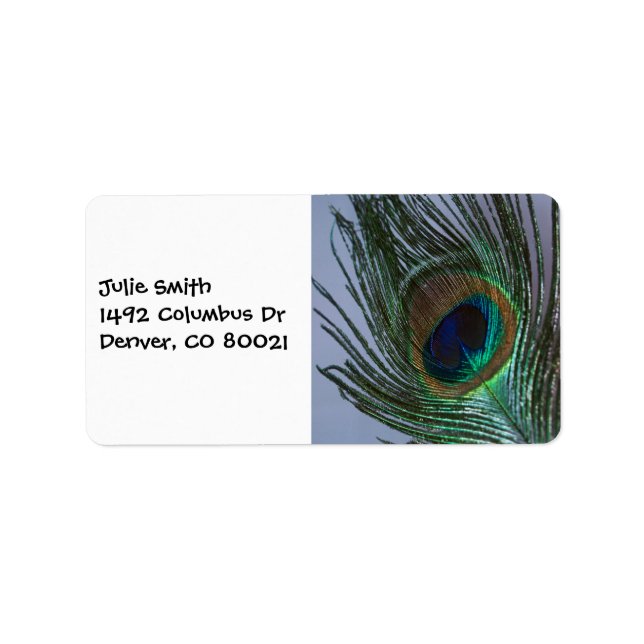 Phantastisch Peacock Feather Adressaufkleber (Vorne)