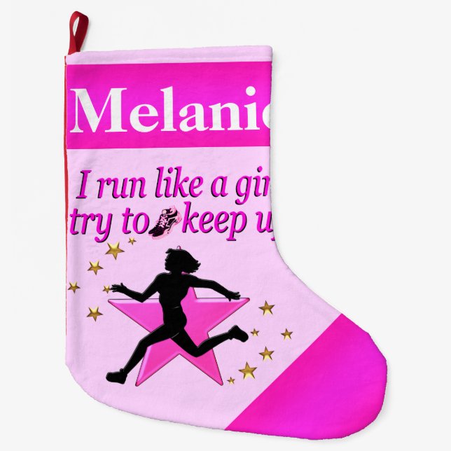 PHANTASTISCH PINK PERSONALIZE RUNNER CHRISTMAS STR GROßER WEIHNACHTSSTRUMPF (Vorderseite)