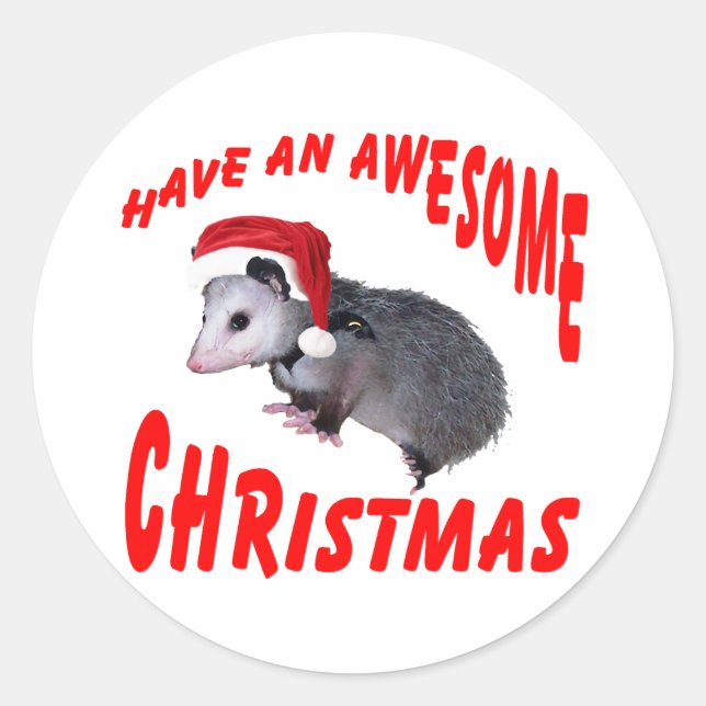 Phantastisch Possum Weihnachten Runder Aufkleber (Vorderseite)