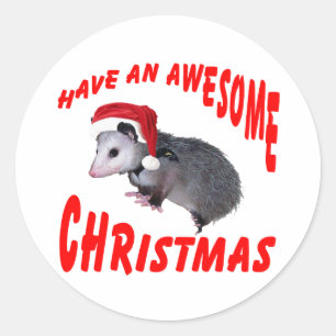 Phantastisch Possum Weihnachten Runder Aufkleber