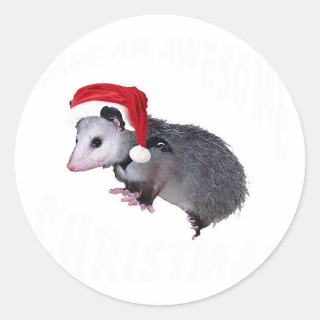 Phantastisch Possum Weihnachten Runder Aufkleber (Vorderseite)