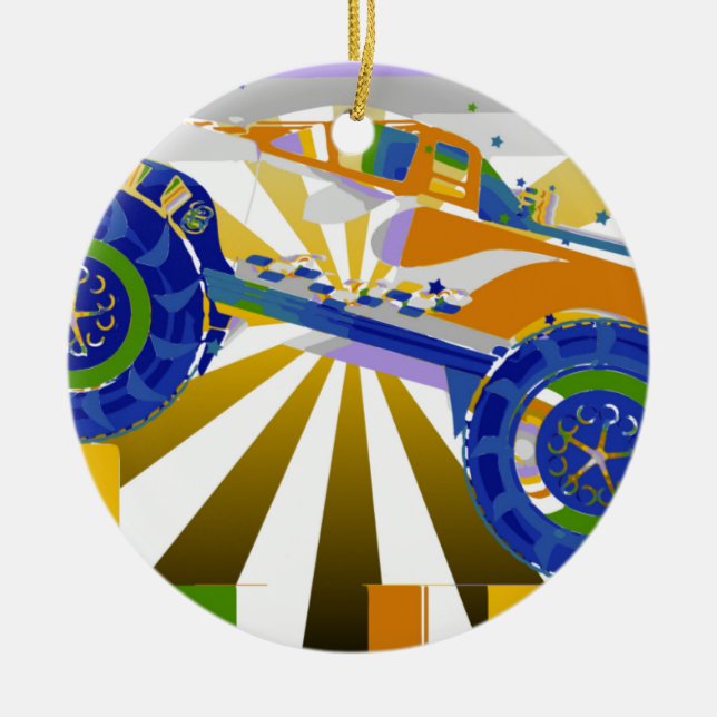 Phantastisch-psychedelischer Monster-LKW Keramik Ornament (Vorne)