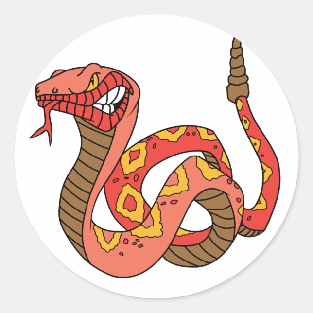 Phantastisch Red Rattlesnake Runder Aufkleber (Vorderseite)