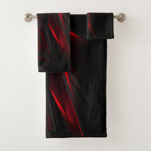 Phantastisch rot bis zum Punktabstraktdesign Badhandtuch Set