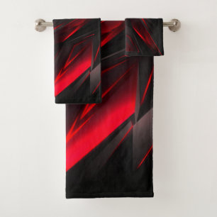 Phantastisch rot bis zum Punktabstraktdesign Badhandtuch Set