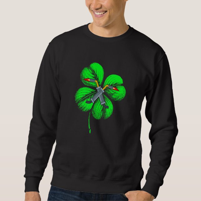 Phantastisch Saint Patrick S Day Welder Kleeblatt  Sweatshirt (Vorderseite)