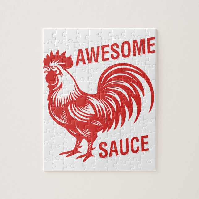 Phantastisch Sauce Rooster Funny Puzzle (Vertikal)