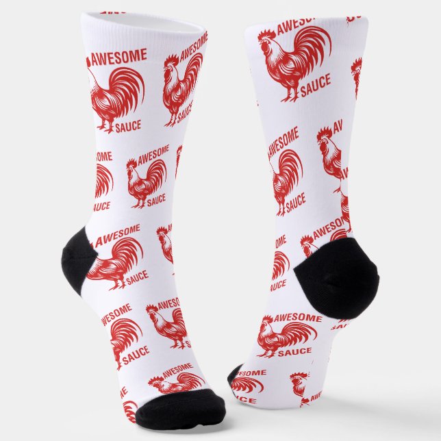 Phantastisch Sauce Rooster Funny Socken (Gewinkelt)