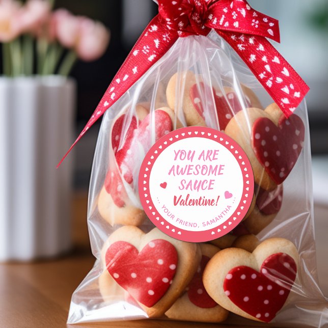 Phantastisch Sauce Valentine Gevor Runder Aufkleber (Awesome Sauce Valentine Favor Classic Round Sticker)
