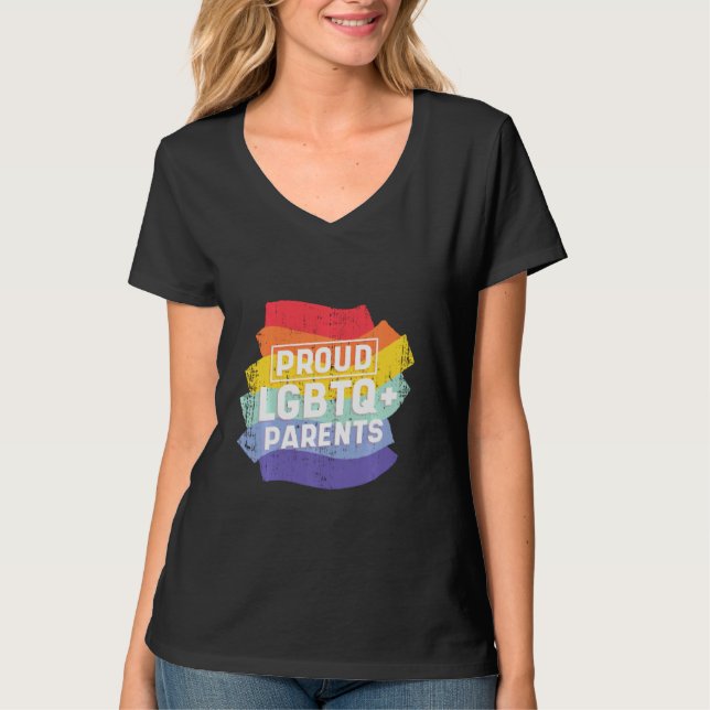 Phantastisch sein Sie LGBTQ Stolze Eltern Regenbog T-Shirt (Vorderseite)