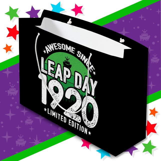 Phantastisch seit 1920 Leap Year Day Feb 29 Geburt Große Geschenktüte (Von Creator hochgeladen)