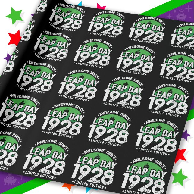 Phantastisch seit 1928 Leap Year Day Feb 29 Geburt Geschenkpapier (Von Creator hochgeladen)