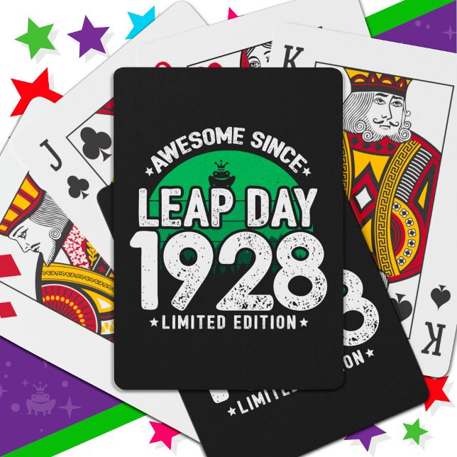 Phantastisch seit 1928 Leap Year Day Feb 29 Geburt Spielkarten (Von Creator hochgeladen)