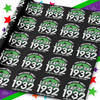 Phantastisch seit 1932 Leap Year Day Feb 29 Geburt Geschenkpapier