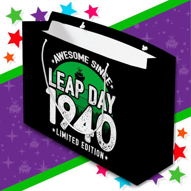 Phantastisch seit 1940 Leap Year Day Feb 29 Geburt Große Geschenktüte (Von Creator hochgeladen)