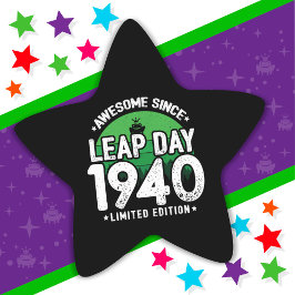 Phantastisch seit 1940 Leap Year Day Feb 29 Geburt Stern-Aufkleber