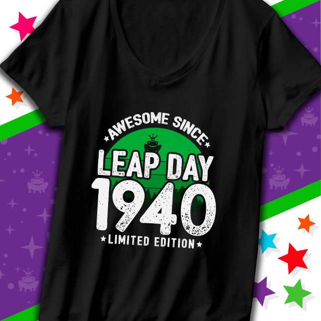 Phantastisch seit 1940 Leap Year Day Feb 29 Geburt T-Shirt (Von Creator hochgeladen)