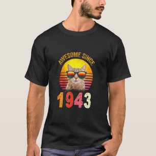 phantastisch seit 1943 um 79.00 Uhr Vintage Katze T-Shirt