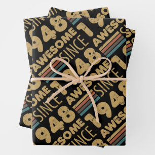 Phantastisch seit 1948 75. Geburtstag Geschenkpapier Set