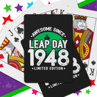 Phantastisch seit 1948 Leap Year Day Feb 29 Birthd Spielkarten