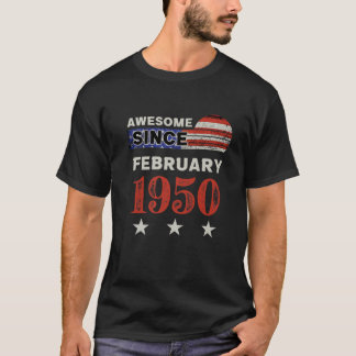 Phantastisch Seit 1950 Vintag USA Flag Classic Feb T-Shirt