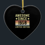 Phantastisch seit 1958 Retro Funny Geburtstagspart Keramik Ornament<br><div class="desc">1</div>