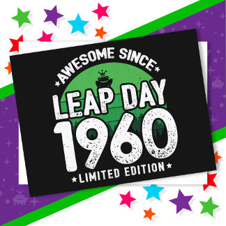 Phantastisch seit 1960 Leap Year Day Feb 29 Geburt Postkarte