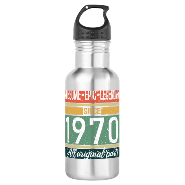 Phantastisch seit 1970 Geburtstagsgeschenk Edelstahlflasche (Vorderseite)
