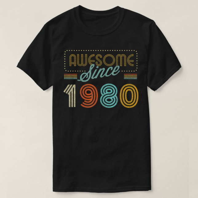 Phantastisch seit 1980 Geburtstag T-Shirt (Design vorne)